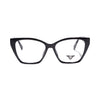 VANROSSI Women's Black Cat-Eye Eyeglass Frame with Gold Hinge Accents