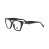 VANROSSI Women's Black Cat-Eye Eyeglass Frame with Gold Hinge Accents