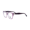 VANROSSI Women's Purple Cat-Eye Eyeglass Frame with Silver Hinge Detail