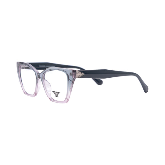 VANROSSI Women's Gradient Turquoise and Pink Cat-Eye Eyeglass Frame