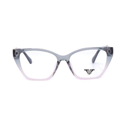VANROSSI Women's Gradient Turquoise and Pink Cat-Eye Eyeglass Frame
