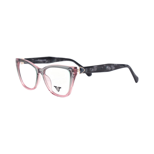 VANROSSI Women's Grey and Pink Cat Eye Eyeglass Frame
