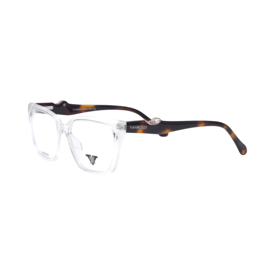 VANROSSI Women's Crystal Clear Cat-Eye Eyeglass Frame