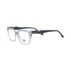 VANROSSI Women's Gradient Crystal Blue Cat-Eye Eyeglass Frame