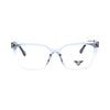 VANROSSI Women's Gradient Crystal Blue Cat-Eye Eyeglass Frame