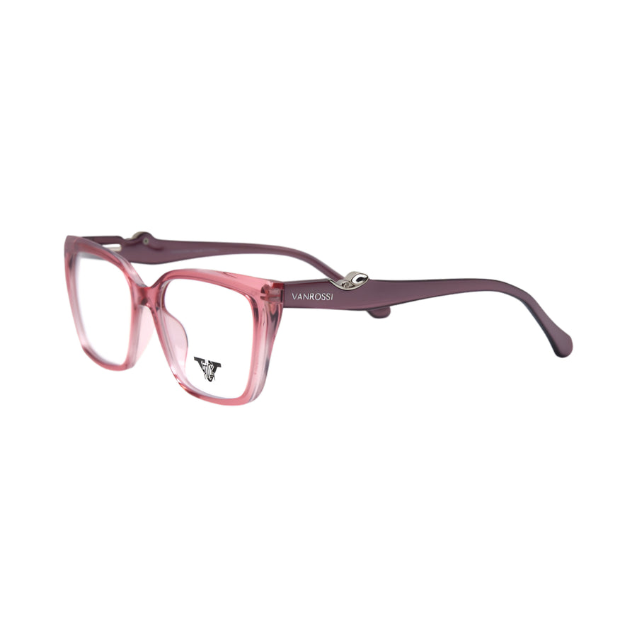 VANROSSI Women's Crystal Pink Cat-Eye Eyeglass Frame