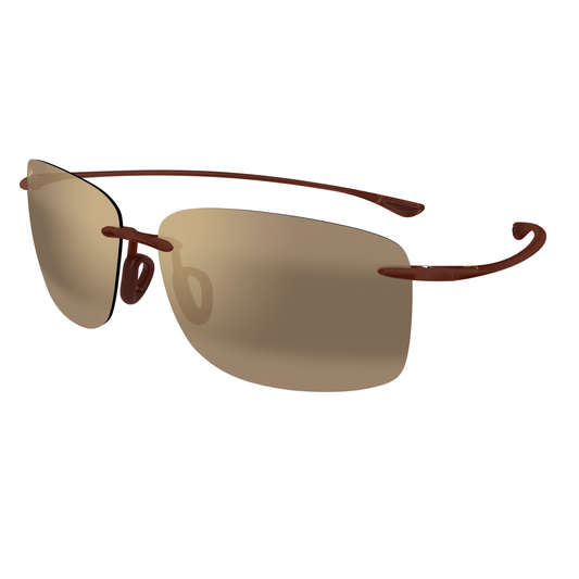 MAUI JIM Men's Brown Rimless Sport Sunglasses