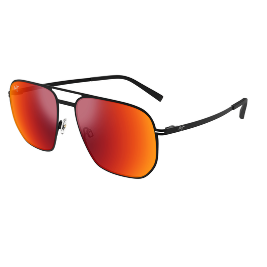 MAUI JIM Men's Black Double-Bridge Sunglasses