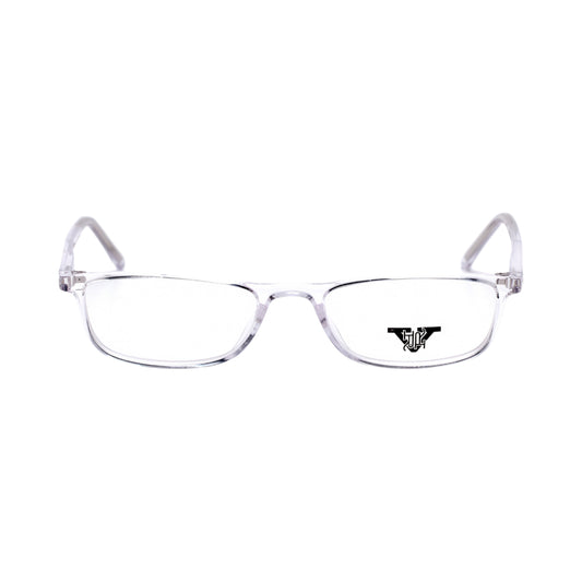 VANROSSI Unisex Crystal Clear Rectangular Eyeglass Frame