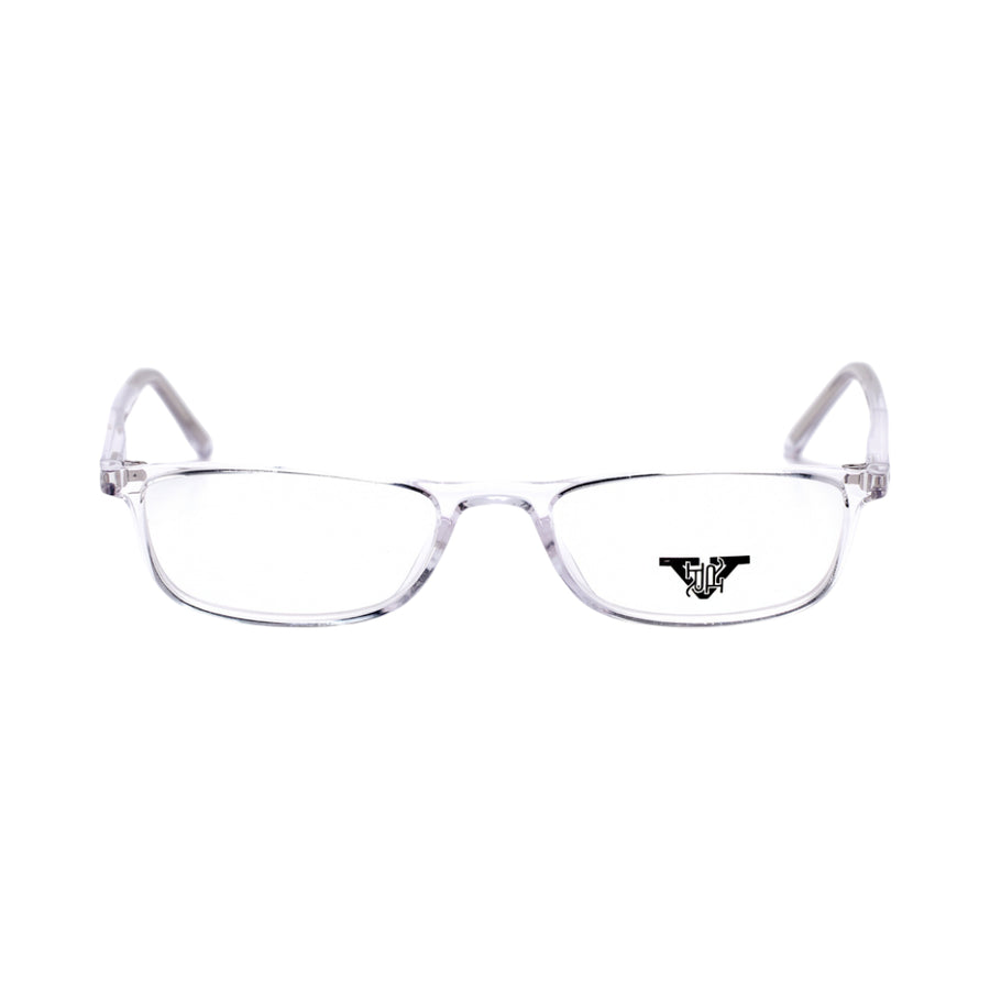 VANROSSI Unisex Crystal Clear Rectangular Eyeglass Frame